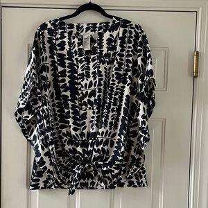 Chico's Black and White Patterned Blouse